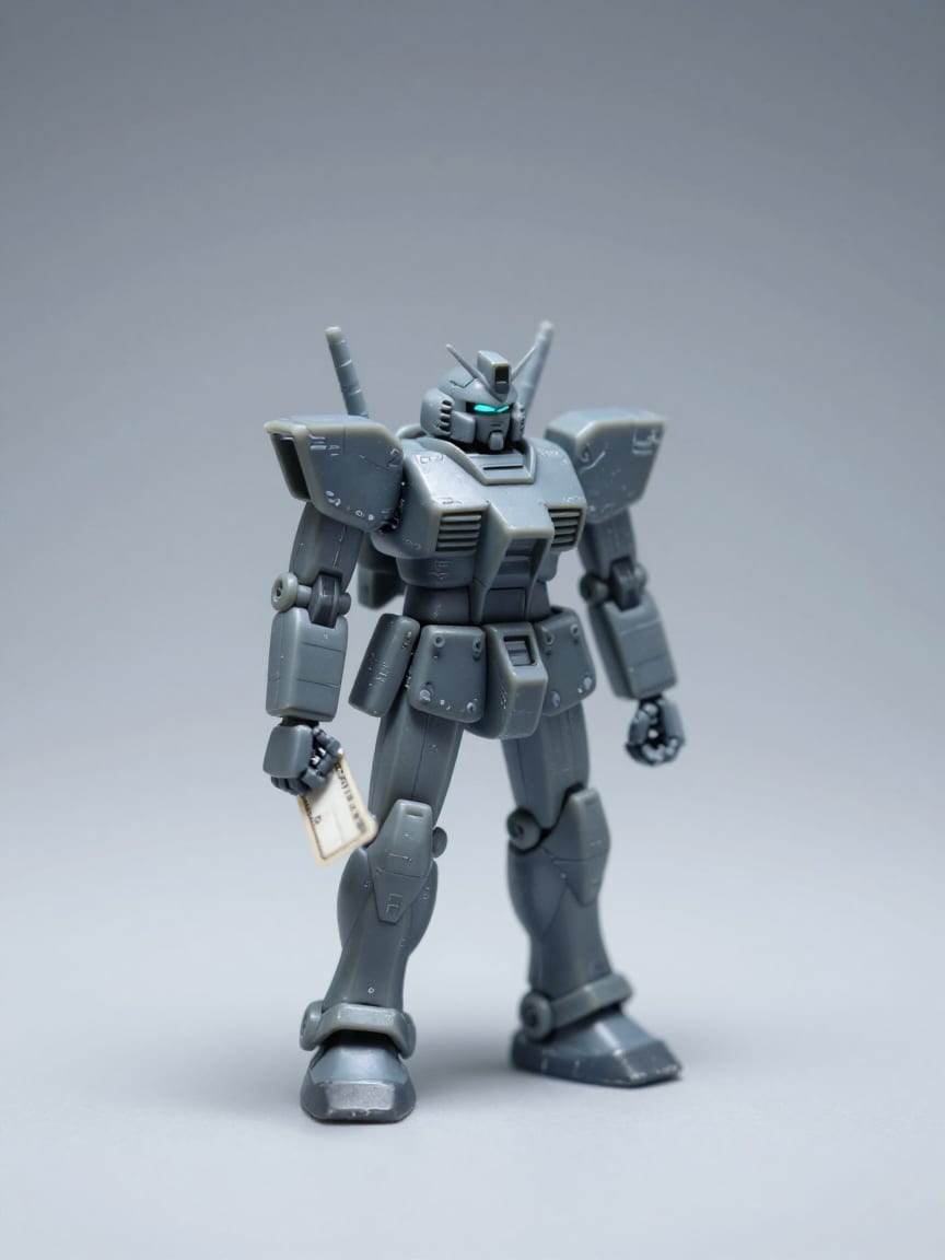resin clanker figure holding a queue ticket